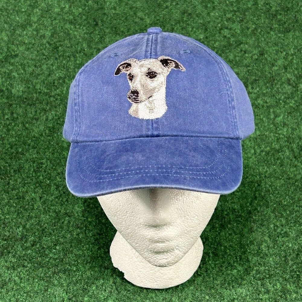 NEW Adams Whippet Baseball Cap Greyhound‎ Embroidered Blue Adjustable Hat